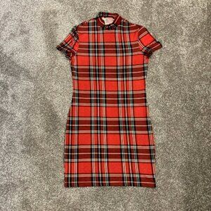 SHEIN Plaid Short Sleeve Dress
